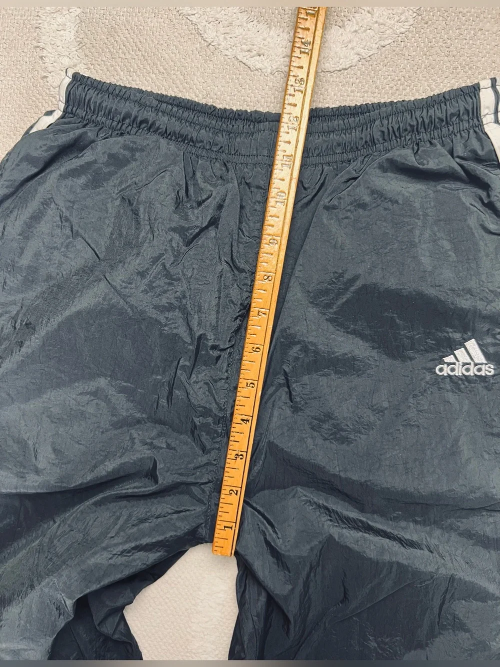 Vintage 90s Adidas Track Pants/Joggers –Black 3-Stripe Lined Windbreaker Pants M